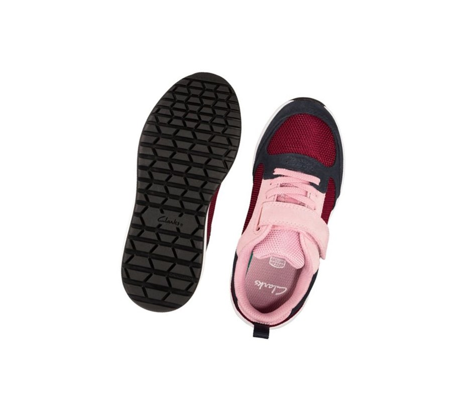 Fille Baskets Clarks Aeon Flex Textile Bordeaux - france UQW-05485677