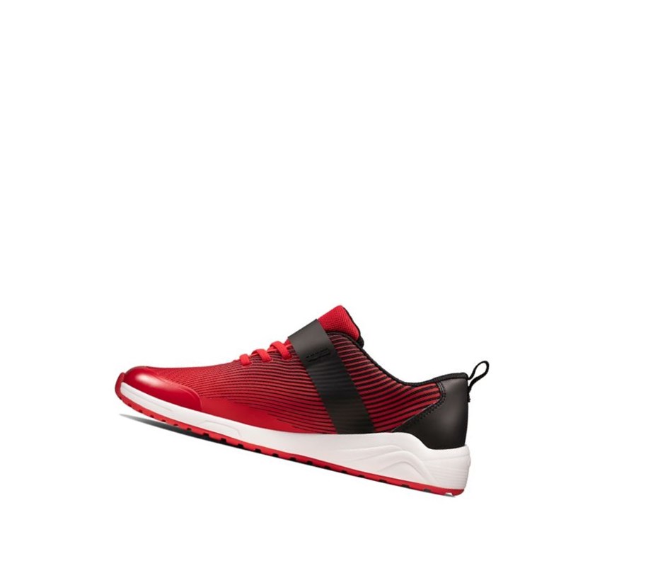 Fille Baskets Clarks Aeon Pace Cuir Rouge - france ITC-95237592