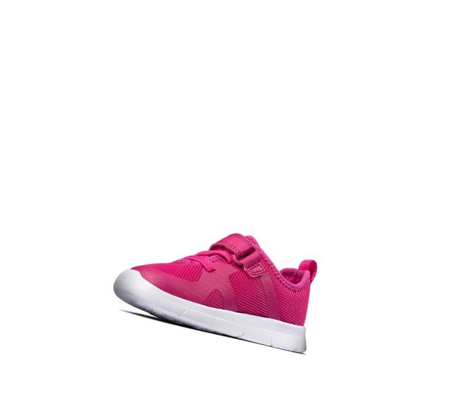 Fille Baskets Clarks Ath Flux Cuir Rose - france SIQ-41625998