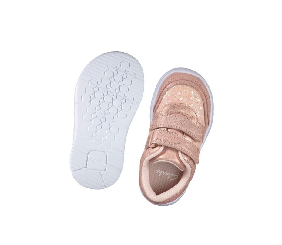 Fille Baskets Clarks Ath Sonar Cuir Rose - france QSX-82205599