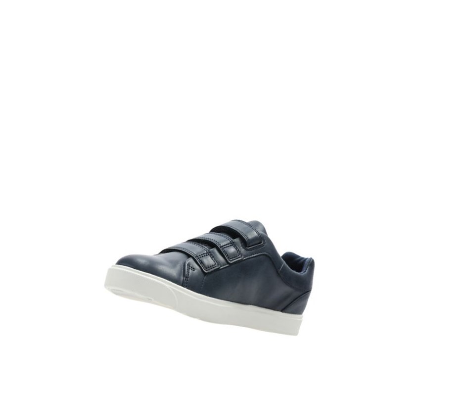 Fille Baskets Clarks City Oasis Lo Cuir Bleu Marine - france FUM-53648050