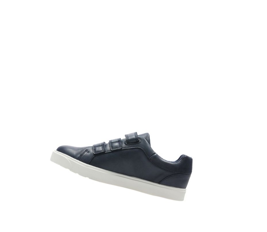 Fille Baskets Clarks City Oasis Lo Cuir Bleu Marine - france FUM-53648050