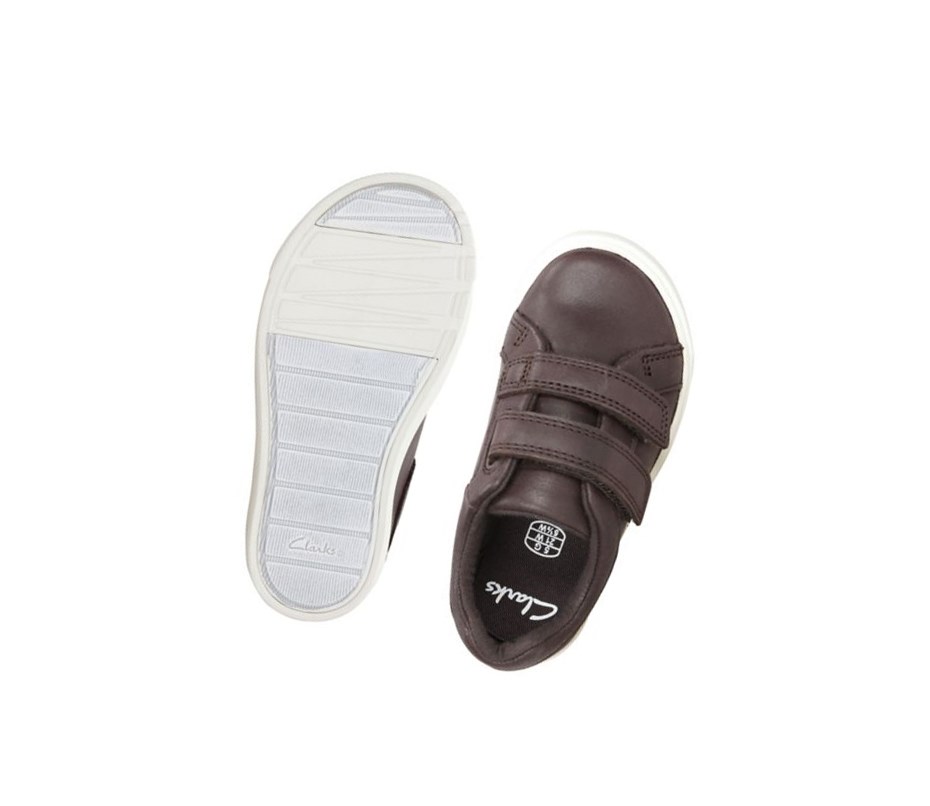 Fille Baskets Clarks City Oasis Lo Cuir Marron - france SEF-04829510