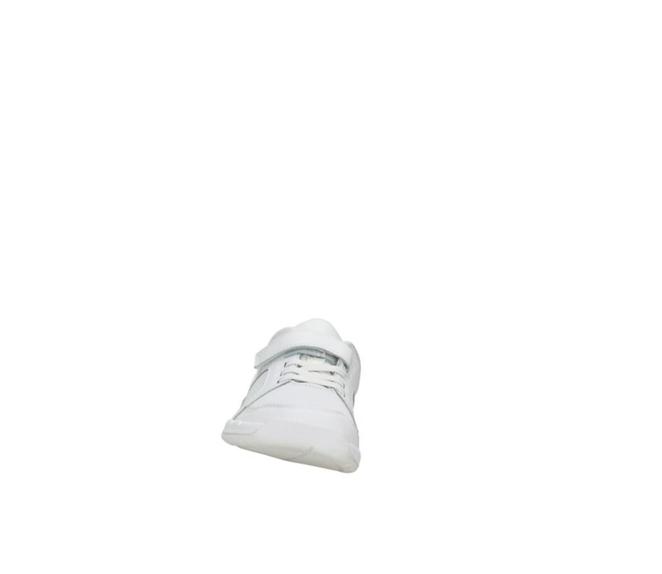 Fille Baskets Clarks Orbit Ride Cuir Blanche - france UDE-07029203