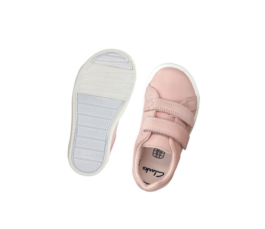 Fille Baskets Clarks City Oasis Lo Cuir Rose - france TTQ-08214941