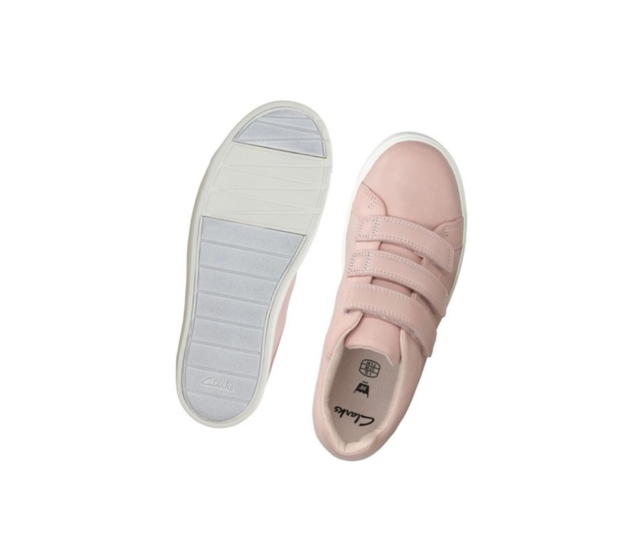 Fille Baskets Clarks City Oasis Lo Cuir Rose - france QLT-93183750