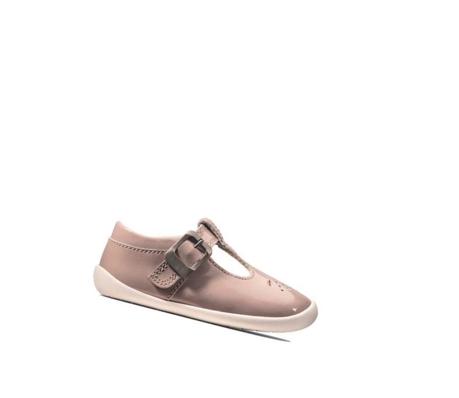 Fille Chaussures de Marche Clarks Roamer Star Vernis Rose - france YLH-28094325