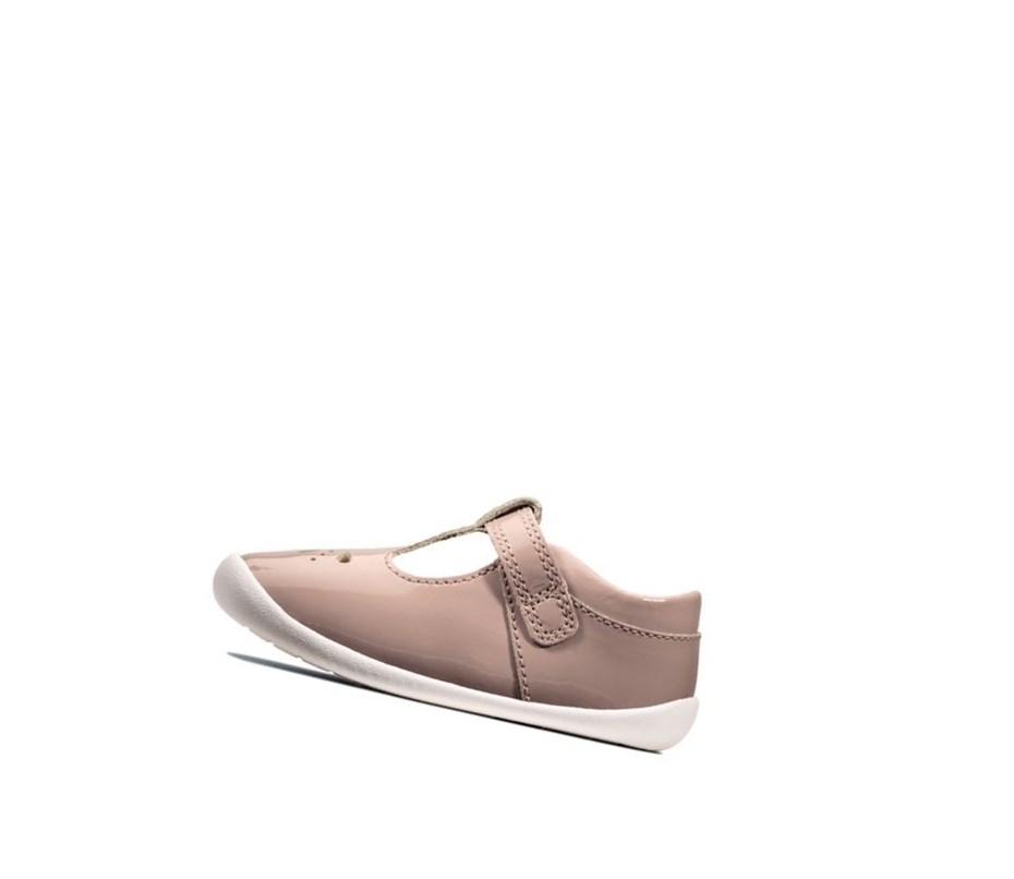 Fille Chaussures de Marche Clarks Roamer Star Vernis Rose - france YLH-28094325