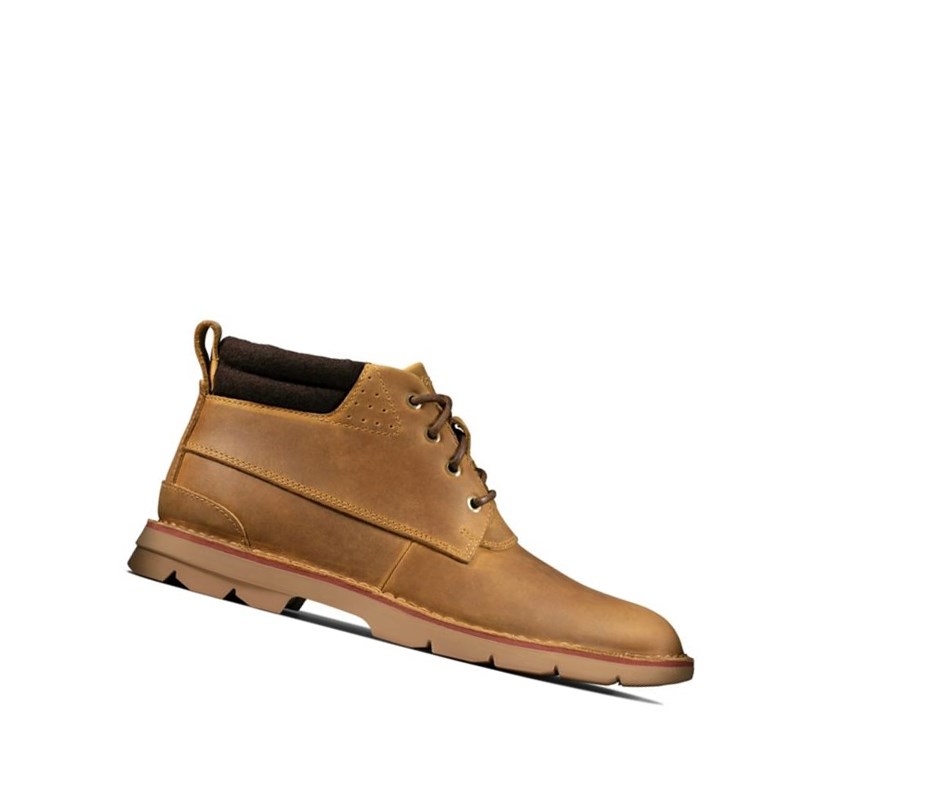 Homme Bottines Clarks Varick Heal Cuir Marron - france KSA-61156120