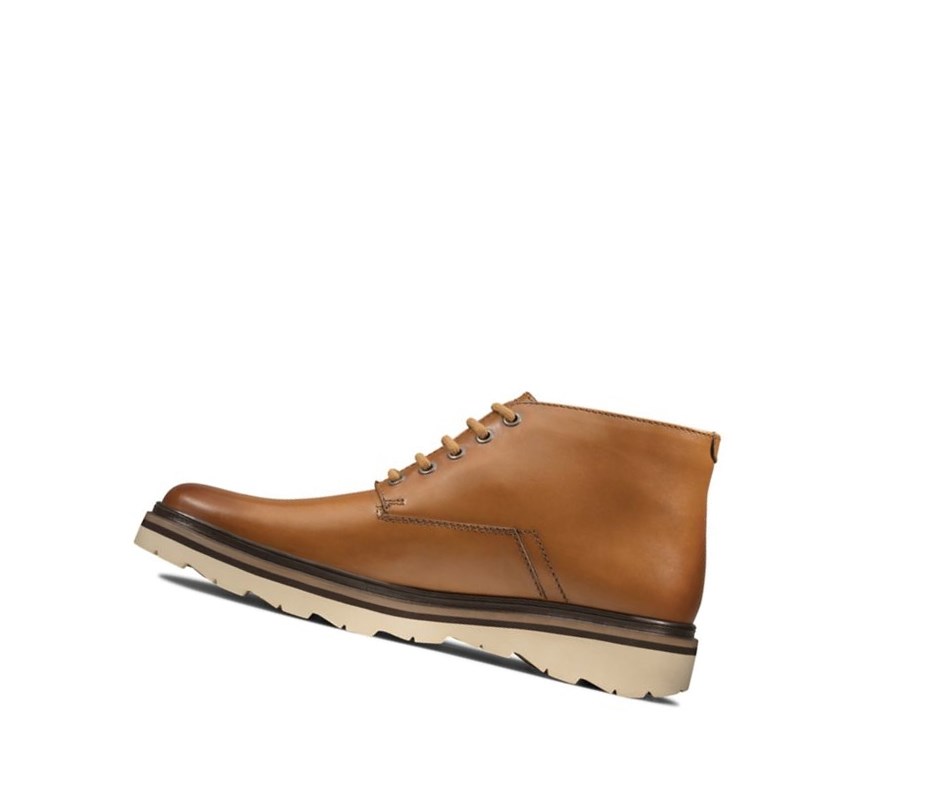 Homme Bottines Clarks Frelan Mid Cuir Marron - france CPU-04828084