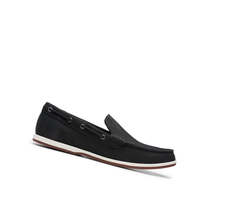 Homme Chaussures Bateau Clarks Morven Sun Nubuck Noir - france CRX-91253776