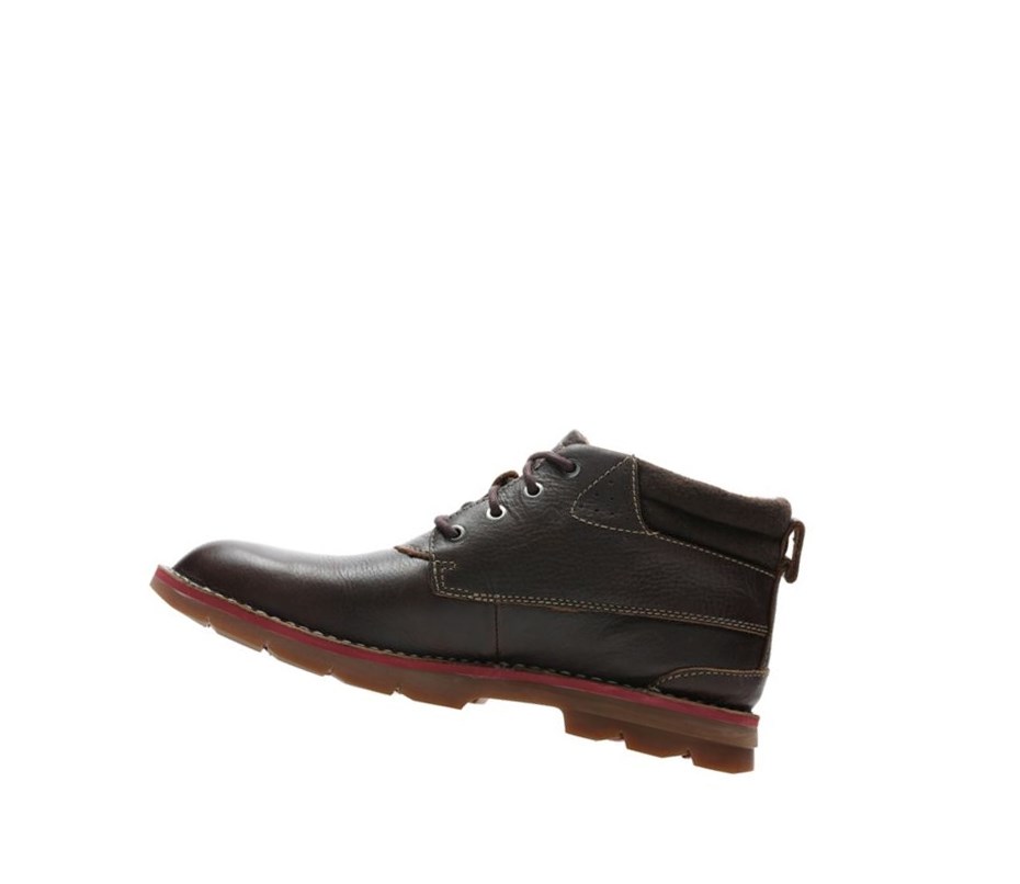 Homme Bottines Clarks Varick Heal WarmLined Cuir Marron - france OTL-53529002