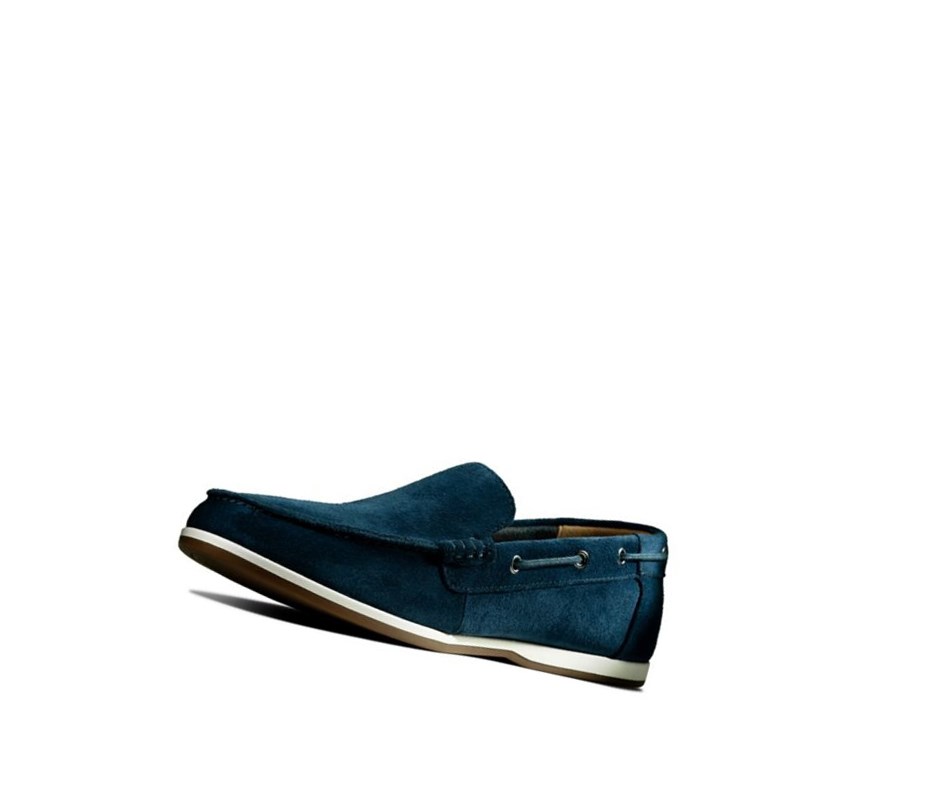 Homme Chaussures Bateau Clarks Morven Sun Daim Bleu Marine - france WSF-23363653