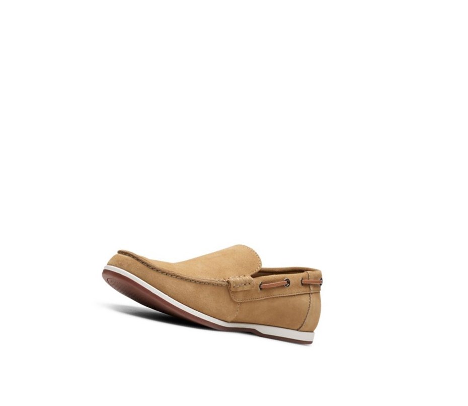 Homme Chaussures Bateau Clarks Morven Sun Daim Marron - france GVB-77903754