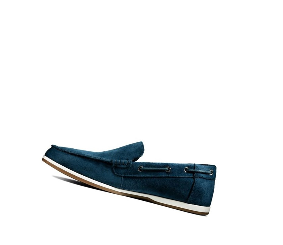 Homme Chaussures Bateau Clarks Morven Sun Daim Bleu Marine - france WSF-23363653