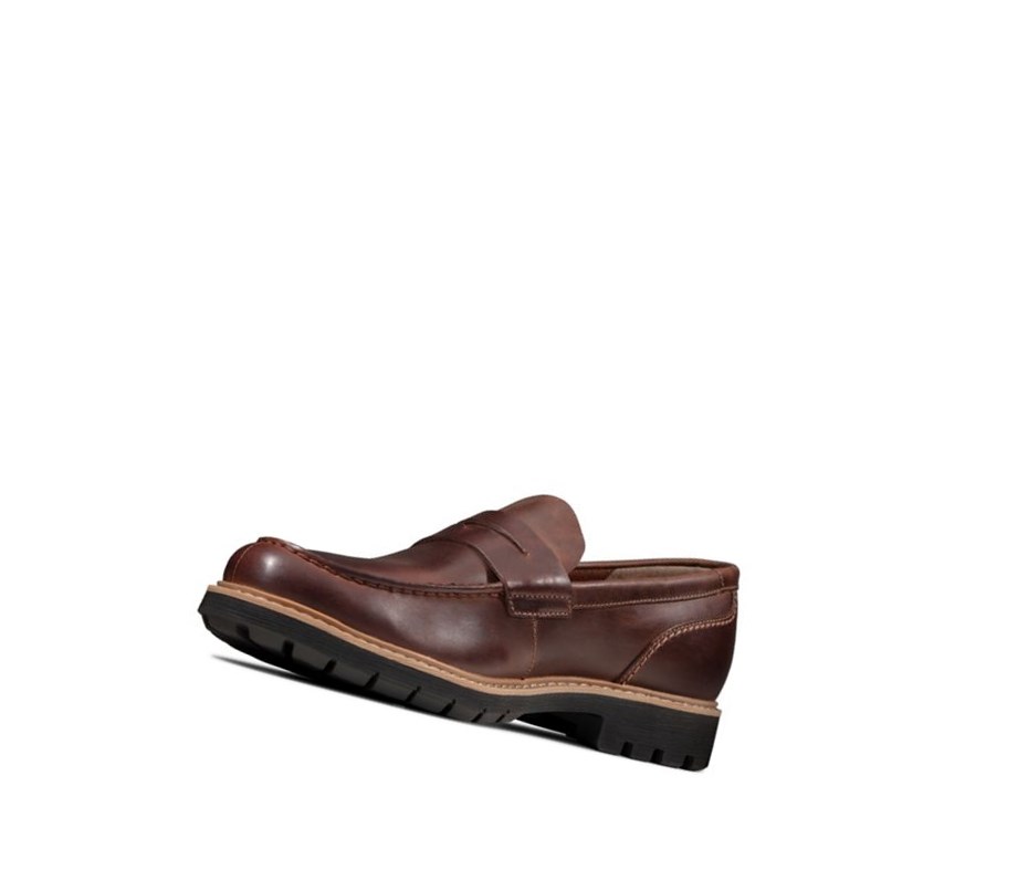 Homme Chaussures Bateau Clarks Batcombe Edge Cuir Marron Foncé - france ALD-20417073