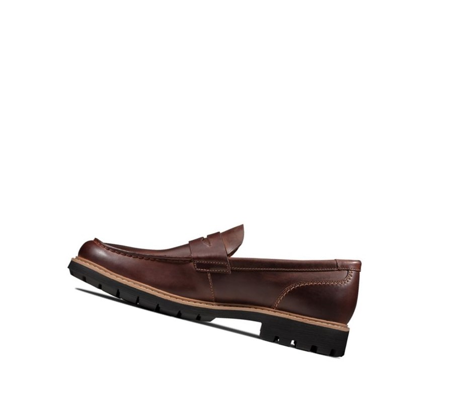 Homme Chaussures Bateau Clarks Batcombe Edge Cuir Marron Foncé - france ALD-20417073