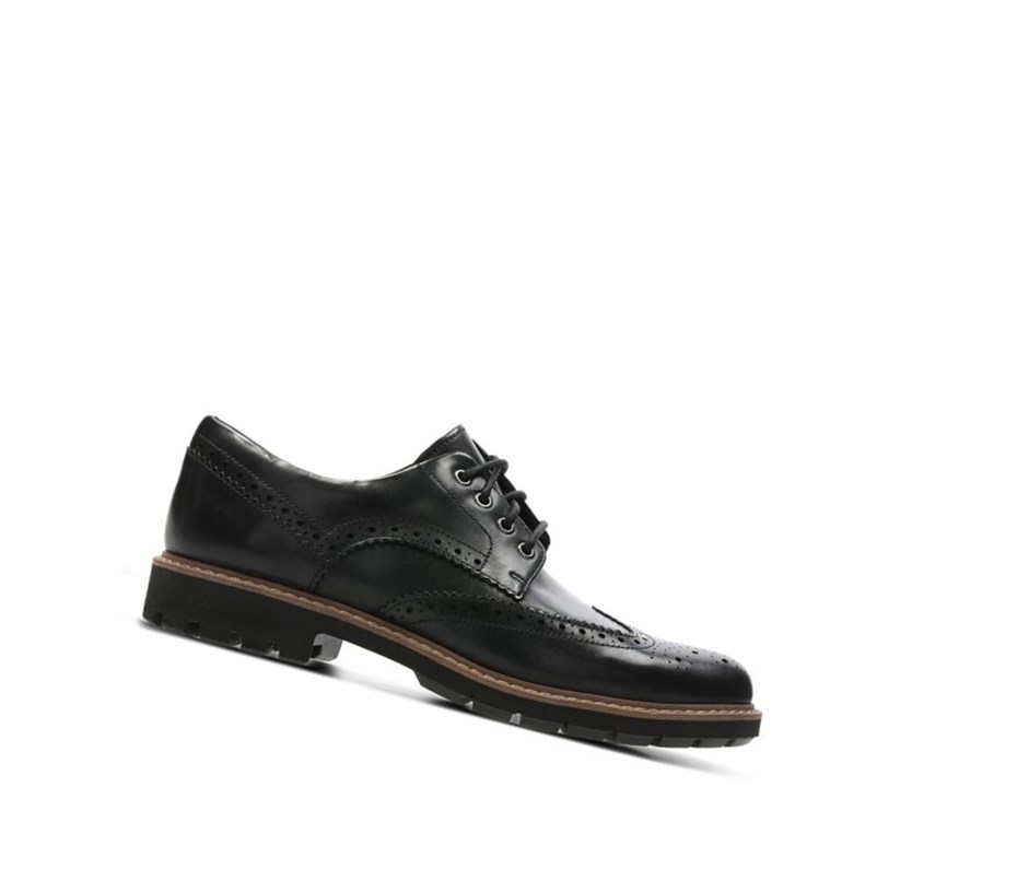 Homme Chaussures Brogue Clarks Batcombe Wing Cuir Noir - france VVF-48913978