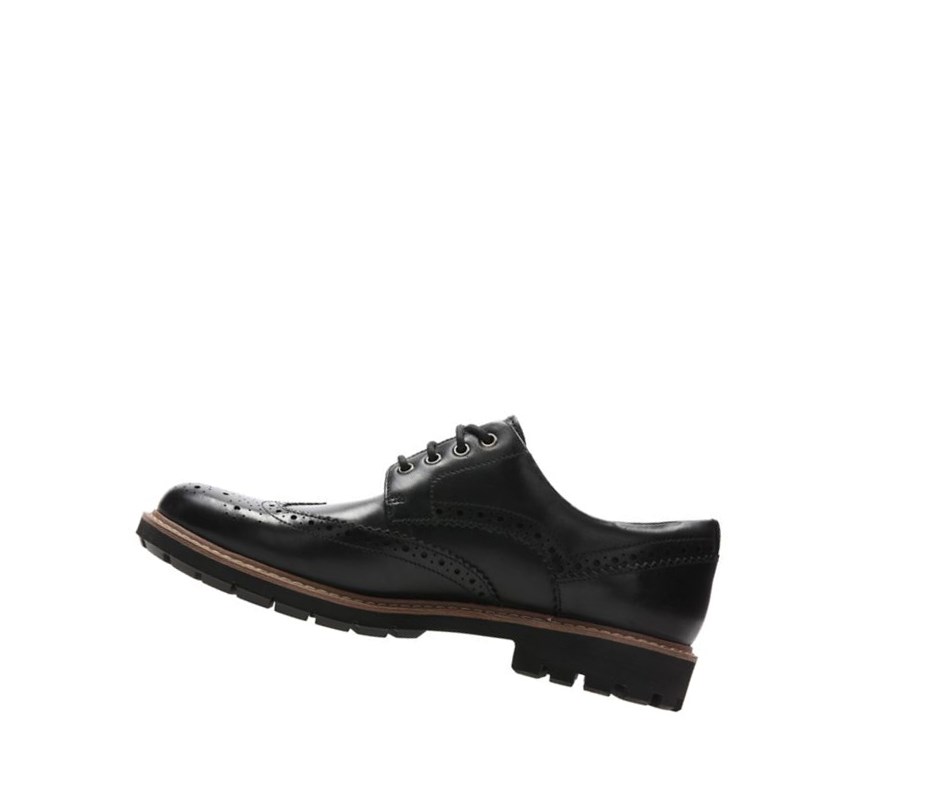 Homme Chaussures Brogue Clarks Batcombe Wing Cuir Noir - france VVF-48913978