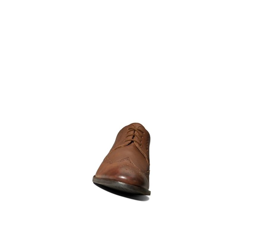 Homme Chaussures Brogue Clarks Flow Limit Cuir Marron Foncé - france GFC-82895500