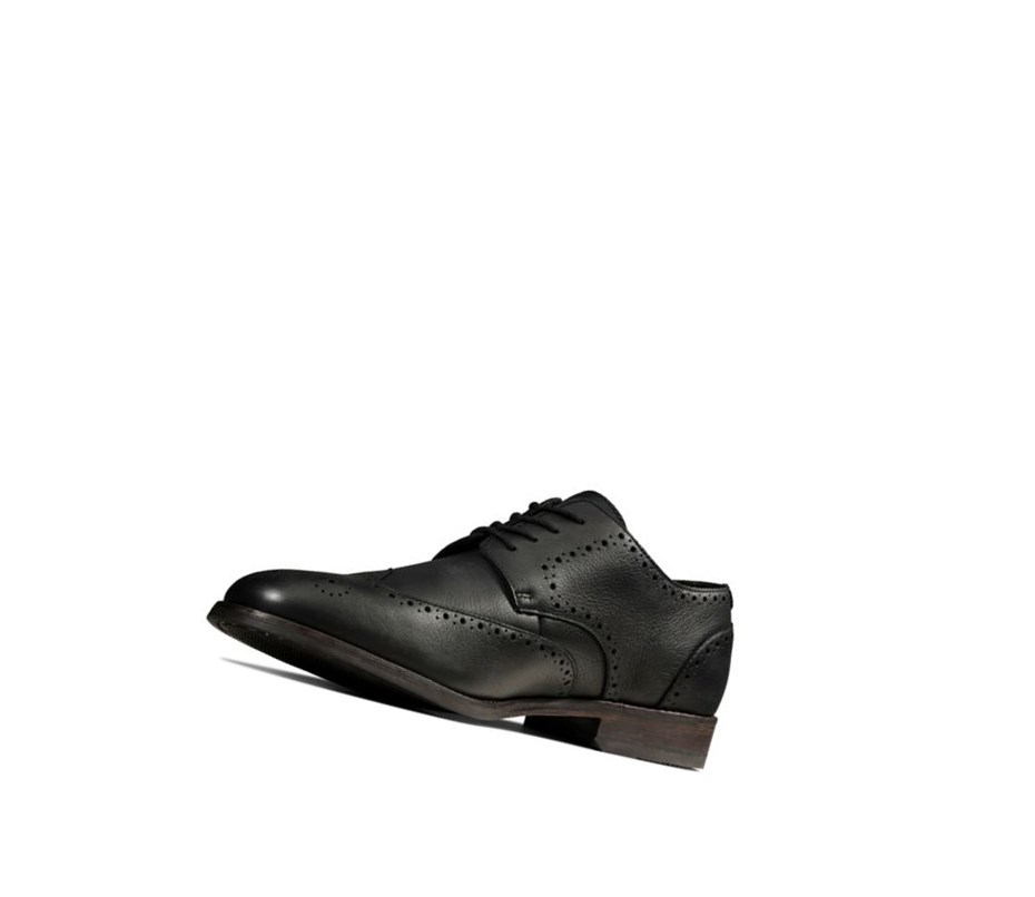 Homme Chaussures Brogue Clarks Flow Limit Cuir Noir - france DMO-10166777