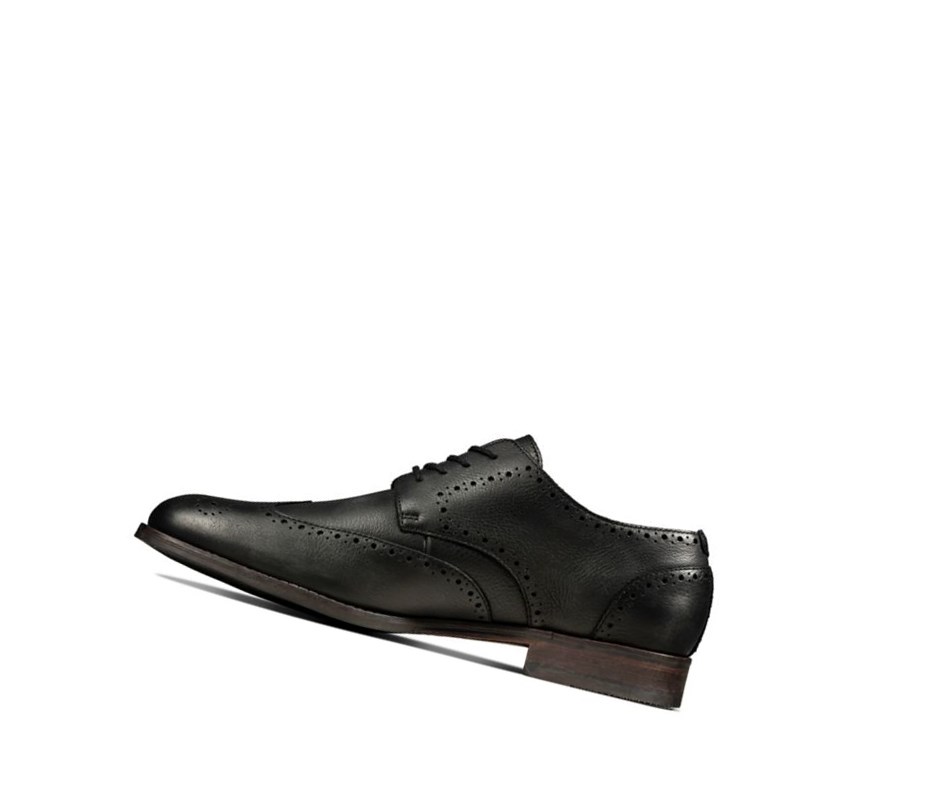 Homme Chaussures Brogue Clarks Flow Limit Cuir Noir - france DMO-10166777