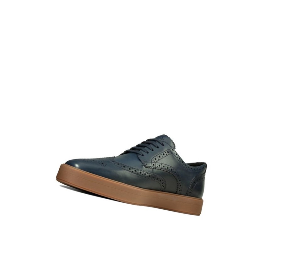 Homme Chaussures Brogue Clarks Hero Limit Cuir Bleu Marine - france XVF-75273898