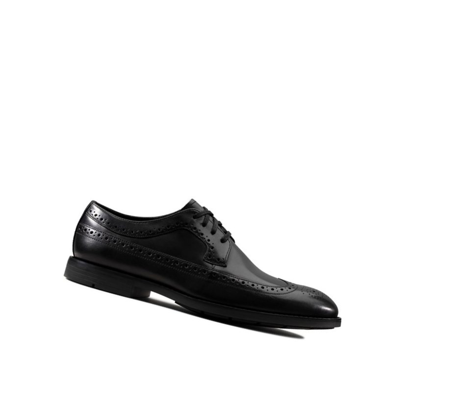 Homme Chaussures Brogue Clarks Ronnie Limit Cuir Noir - france KNO-58379867