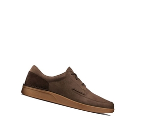 Homme Chaussures Casual Clarks Oakland Craft Nubuck Daim Marron Foncé - france NRJ-18032260