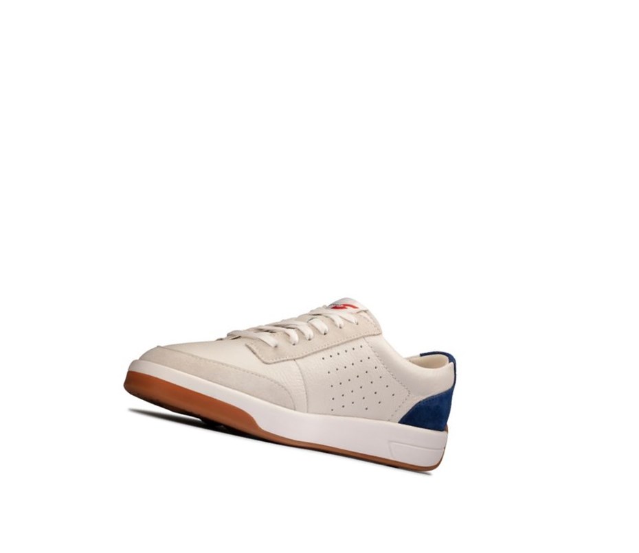 Homme Chaussures Casual Clarks Hero Air Dentelle Blanche Bleu - france VBV-65604543