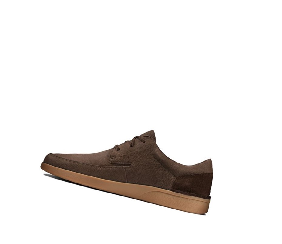 Homme Chaussures Casual Clarks Oakland Craft Nubuck Daim Marron Foncé - france NRJ-18032260