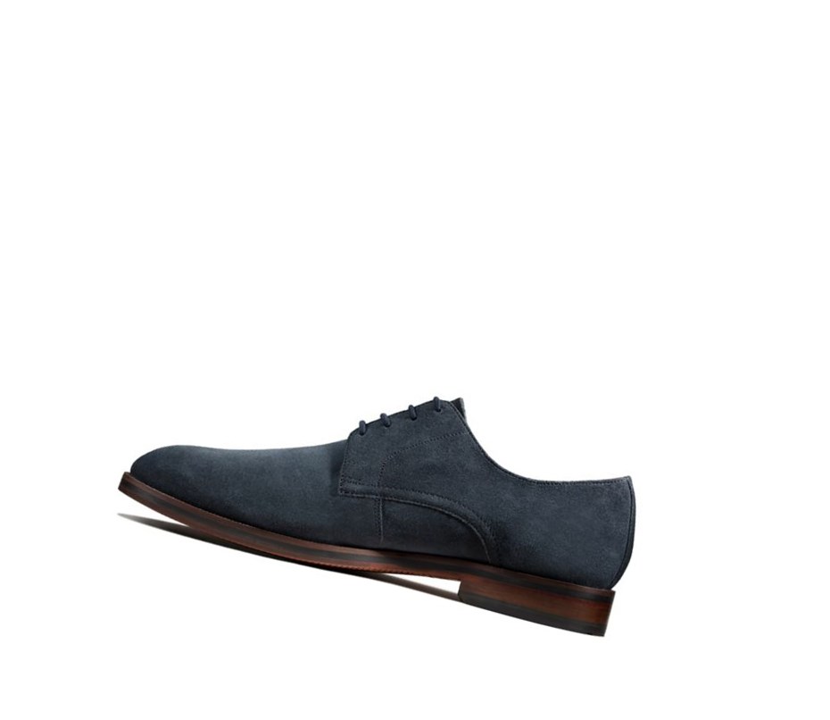 Homme Chaussures Casual Clarks Oliver Dentelle Daim Bleu Marine - france NJQ-25902744