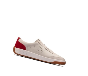 Homme Baskets Décontractées Clarks Hero Air Dentelle Blanche Rouge - france UVH-48088583