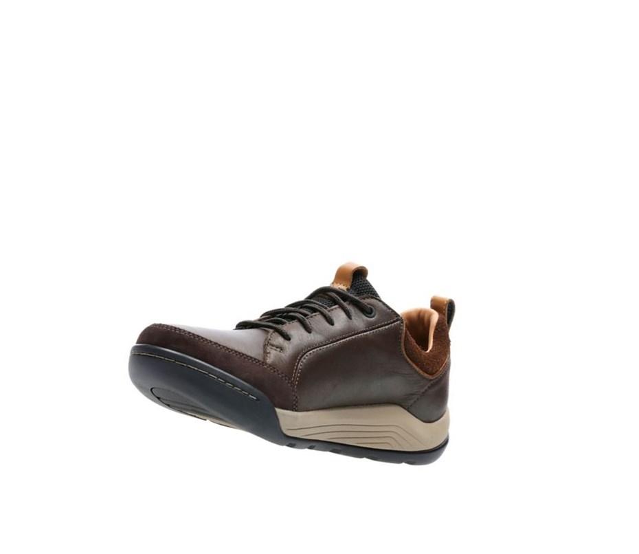 Homme Baskets Décontractées Clarks Ashcombe Bay Gore-tex Cuir Marron Foncé - france AOL-82380593