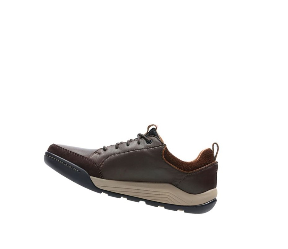 Homme Baskets Décontractées Clarks Ashcombe Bay Gore-tex Cuir Marron Foncé - france AOL-82380593