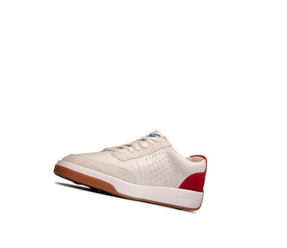 Homme Baskets Décontractées Clarks Hero Air Dentelle Blanche Rouge - france UVH-48088583