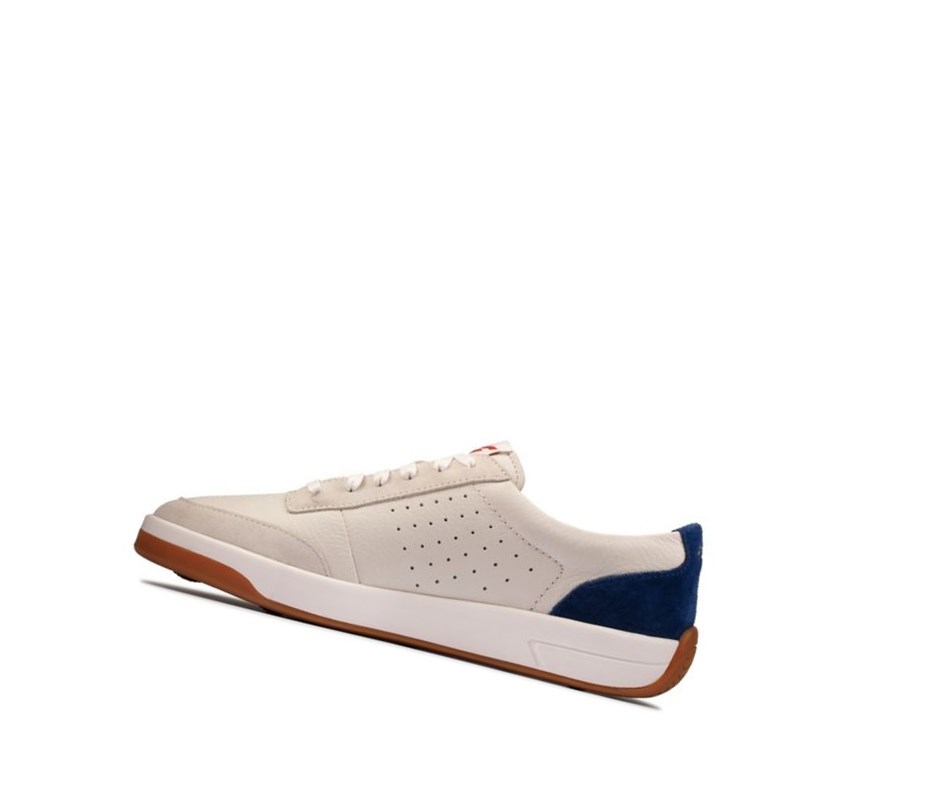 Homme Baskets Décontractées Clarks Hero Air Dentelle Blanche Bleu - france PRN-54243612