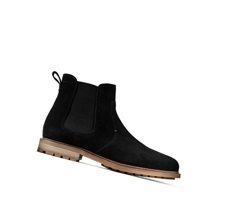 Homme Bottines Chelsea Clarks Foxwell Top Daim Noir - france UEO-09523409