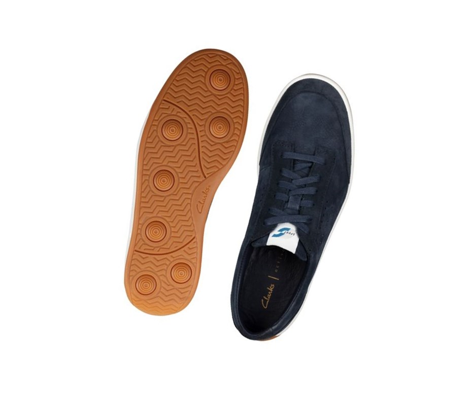 Homme Baskets Décontractées Clarks Hero Air Dentelle Bleu Marine - france TWX-63902299