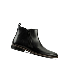 Homme Bottines Chelsea Clarks Stanford Zip Cuir Noir - france MTN-69495810