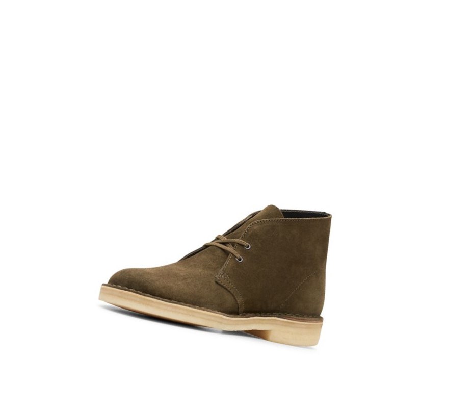 Homme Bottes Du Désert Clarks Originale Daim Vert Olive Foncé - france FHE-34637440