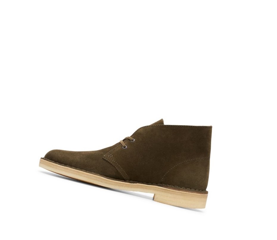 Homme Bottes Du Désert Clarks Originale Daim Vert Olive Foncé - france FHE-34637440