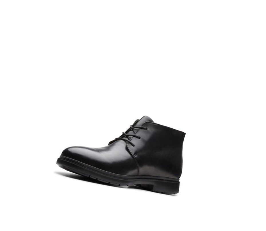 Homme Bottes Du Désert Clarks Un Tailor Mid Cuir Noir - france NXY-71454179