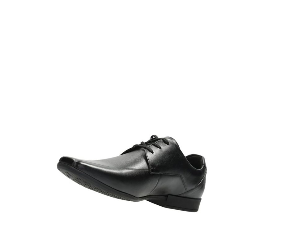 Homme Chaussures Habillées Clarks Glement Over Cuir Noir - france HKF-21201289