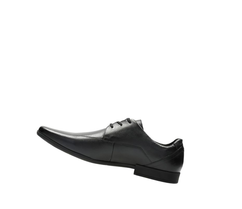 Homme Chaussures Habillées Clarks Glement Over Cuir Noir - france HKF-21201289