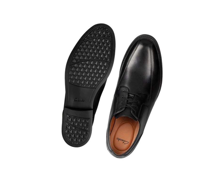 Homme Chaussures Habillées Clarks Beckfield Over Cuir Noir - france MUW-31535964