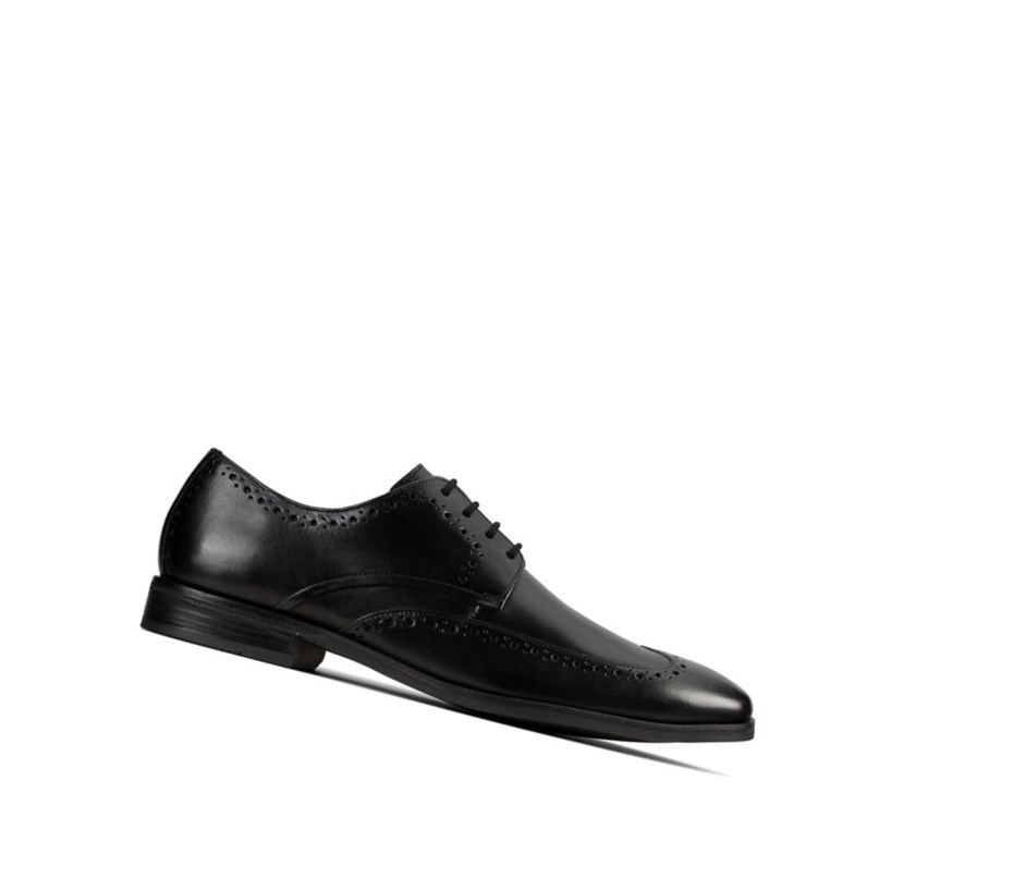 Homme Chaussures Cuir Clarks Stanford Limit Cuir Larges Fit Noir - france MDA-83058890