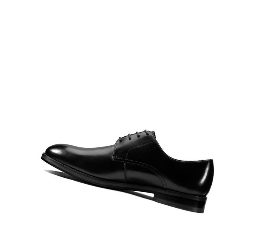 Homme Chaussures Cuir Clarks Oliver Dentelle Cuir Larges Fit Noir - france ANB-51581811