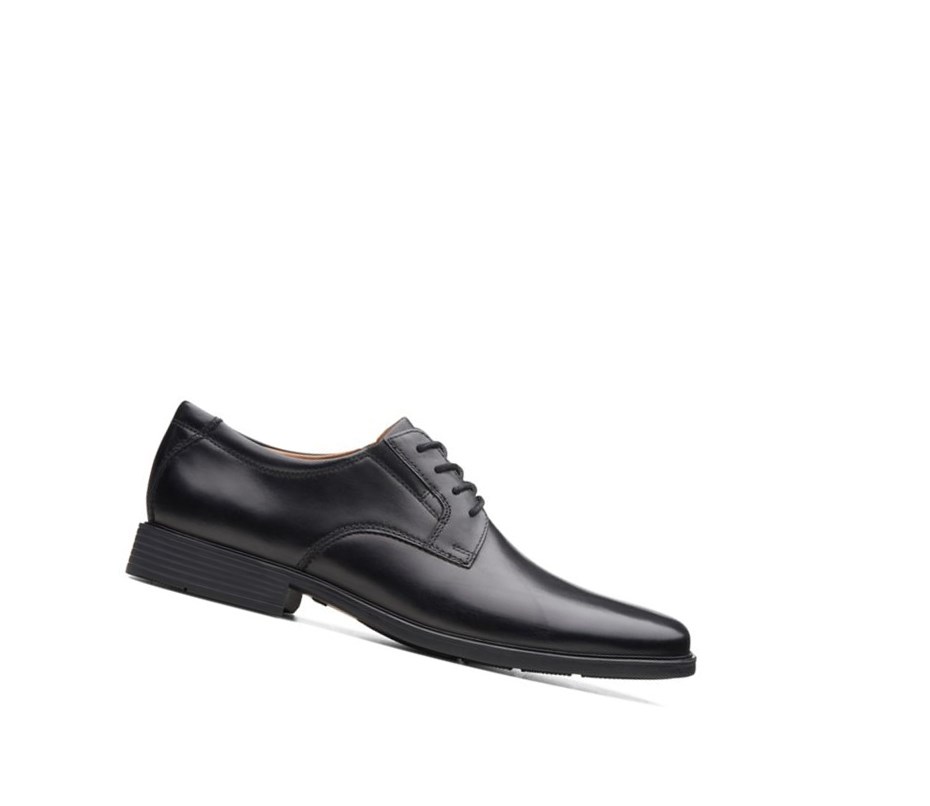 Homme Chaussures Cuir Clarks Tilden Plain Cuir Larges Fit Noir - france FUE-83375883