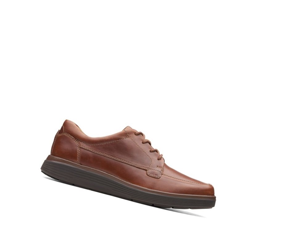 Homme Chaussures Cuir Clarks Un Abode Ease Cuir Larges Fit Marron Foncé - france BAA-93933136